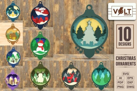 Download Christmas Ornament 3D SVG BUNDLE of 10 - Svg bundle Collection