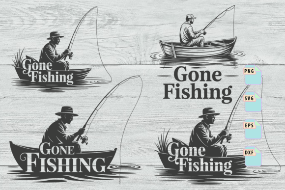 Download Gone Fishing Man in Boat Svg Bundle - Svg bundle Collection