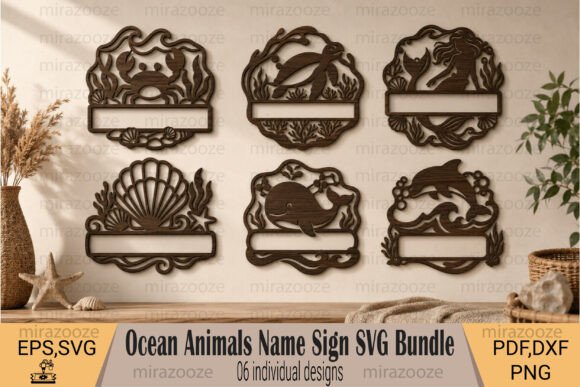 Download Ocean Animals Name Sign SVG Bundle - Svg bundle Collection