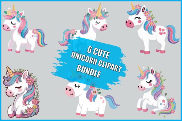 Download Cute Unicorn Clipart SVG Bundle - Svg bundle Collection