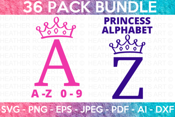 Download Princess Alphabet &amp; Numbers SVG Bundle 3 - Svg bundle Collection