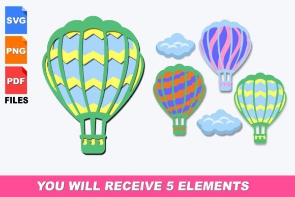 Download Hot Air Ballon 3d Svg Bundle - Svg bundle Collection