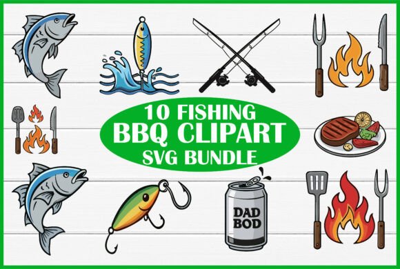 Download Fishing BBQ Clipart SVG Bundle Pack - Svg bundle Collection