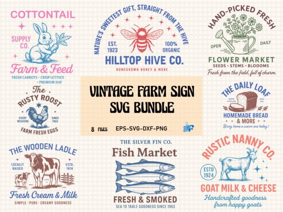 Download Vintage Farm Sign Svg Bundle - Svg bundle Collection