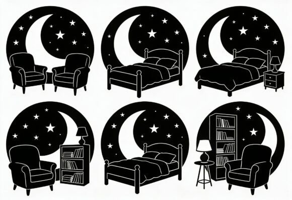 Download Moon and Stars Bedroom Decor Clipart - Bedroom decor Collection