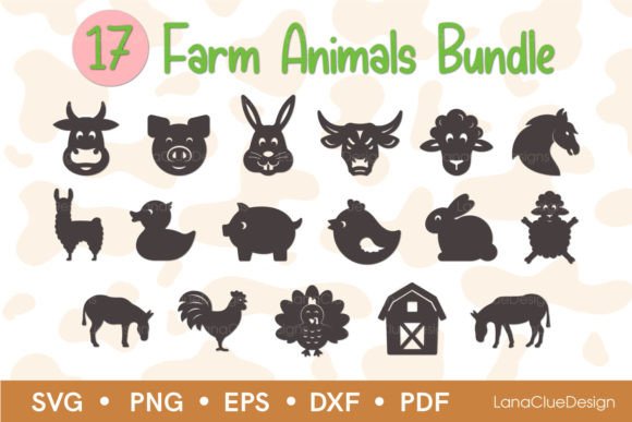 Download 17 Farm Animals Silhouettes SVG Bundle - Svg bundle Collection