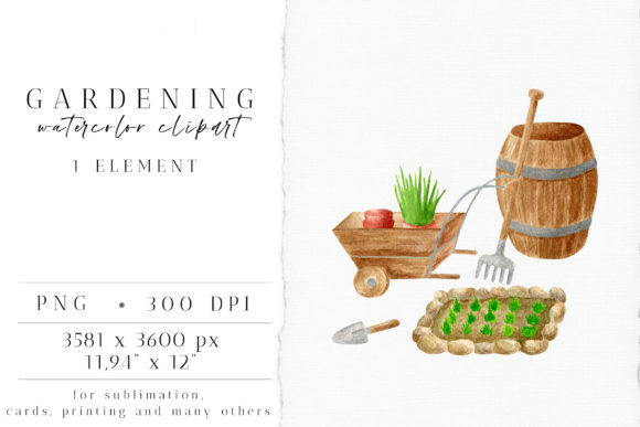 Download Garden Tools. Farmhouse Watercolor PNG - Farmhouse Collection