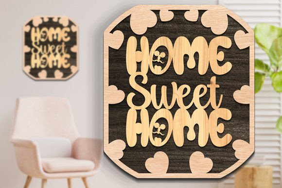 Download Home Sweet Home 3d Wall Decor Laser Cut - Home sweet home Collection