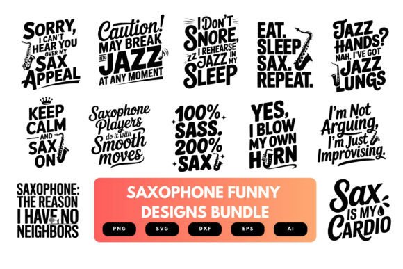 Download Funny Saxophone SVG Bundle - Svg bundle Collection
