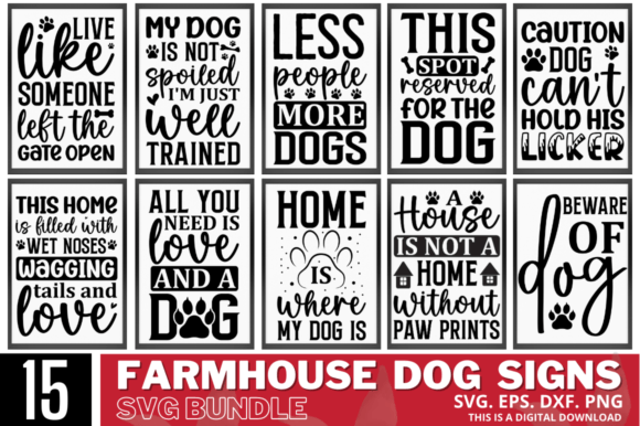 Download Farmhouse Dog Sign Svg Bundle - Farmhouse Collection