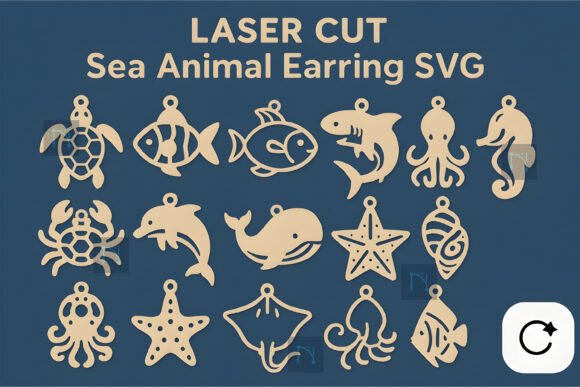 Download Sea Animal Laser Cut Earrings SVG Bundle - Svg bundle Collection