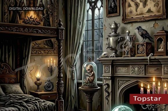 Download Gothic Bedroom Decor for Halloween Wall - Bedroom decor Collection