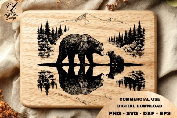 Download Bear Family Reflection SVG Bundle - Svg bundle Collection