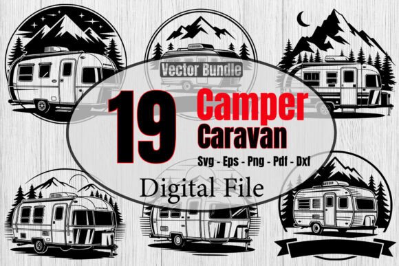 Download CAMPER CARAVAN SVG Bundle,Travel Trailer - Svg bundle Collection