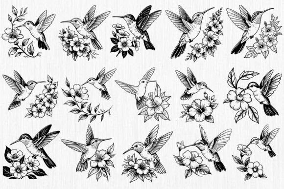 Download Hummingbird Flower SVG Bundle | Floral B - Svg bundle Collection