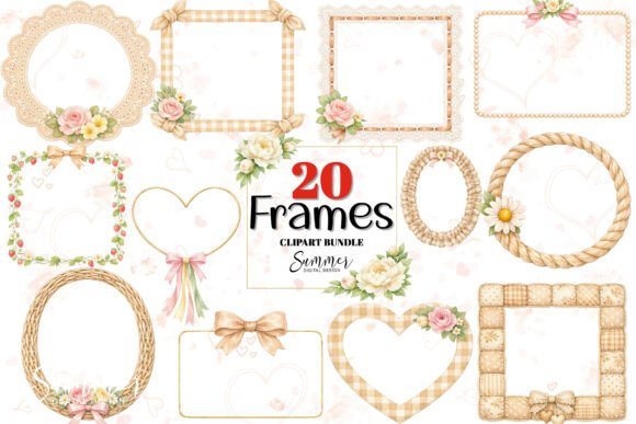Download Coquette Farmhouse Warm Beige Frames PNG - Farmhouse Collection