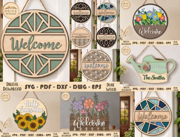 Download Welcome Sign Laser Cut SVG Bundle - Svg bundle Collection
