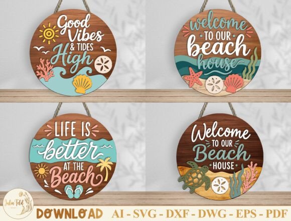 Download Beach House Door Sign SVG Bundle - Svg bundle Collection