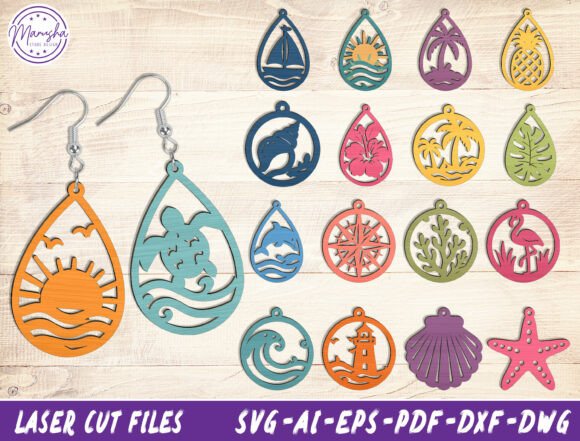 Download Summer Beach Earrings SVG Bundle - Svg bundle Collection