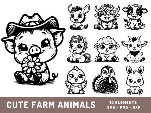 Download Farm Animals SVG Bundle, Cute Animals - Svg bundle Collection