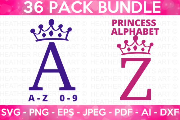 Download Princess Alphabet &amp; Numbers SVG Bundle 1 - Svg bundle Collection