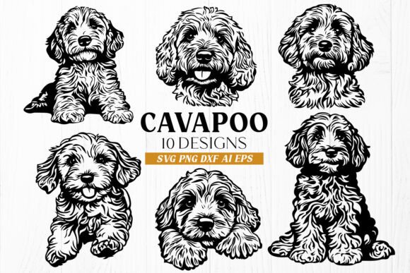 Download Cavapoo SVG Bundle – 10 Adorable Dog DXF - Svg bundle Collection