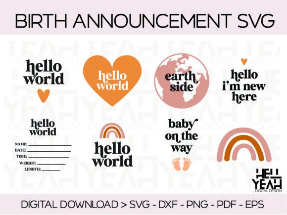 Download Baby Birth Announcement Stats SVG Bundle - Svg bundle Collection