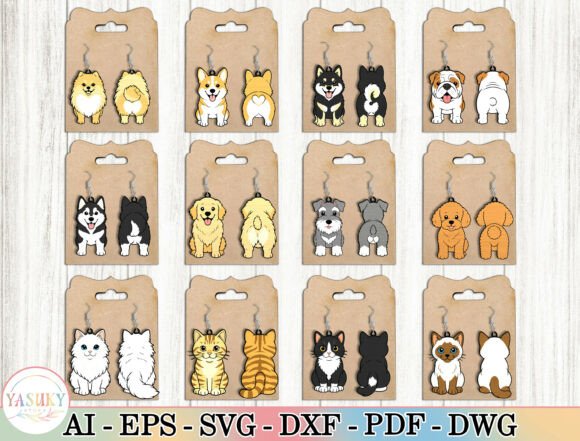 Download Dog &amp; Cat Earrings SVG Bundle - Svg bundle Collection